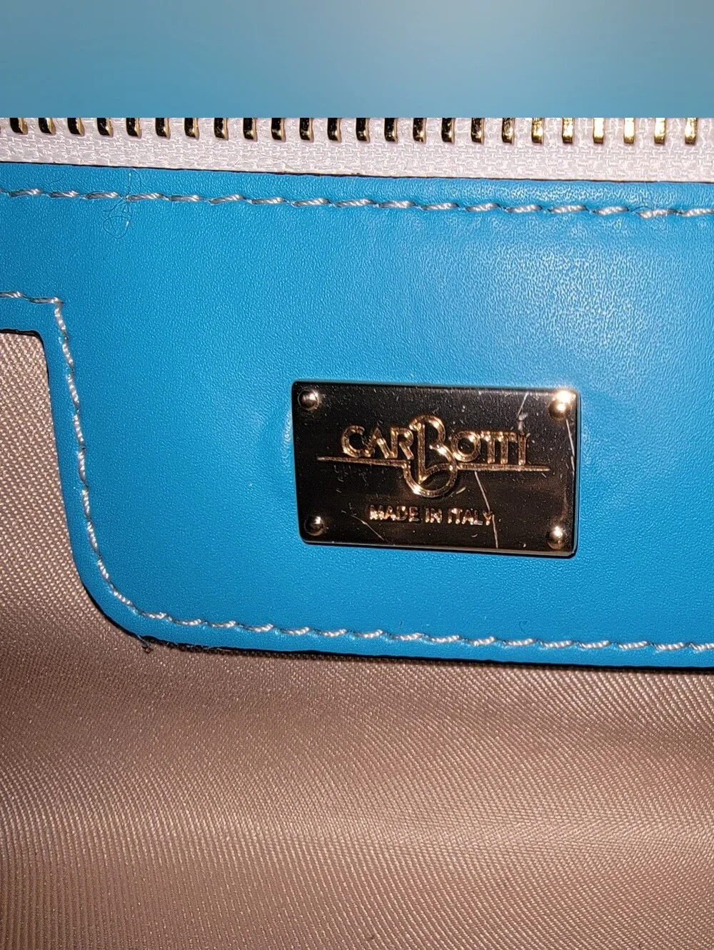 CARBOTTI Borsa Turquoise Leather Satchel Bag